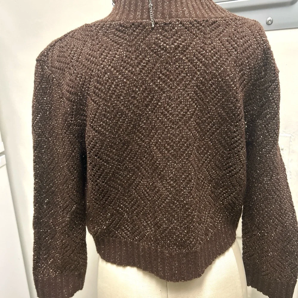 Cache Brown Knit Women's Sweater. EUC - Picture 3 of 4